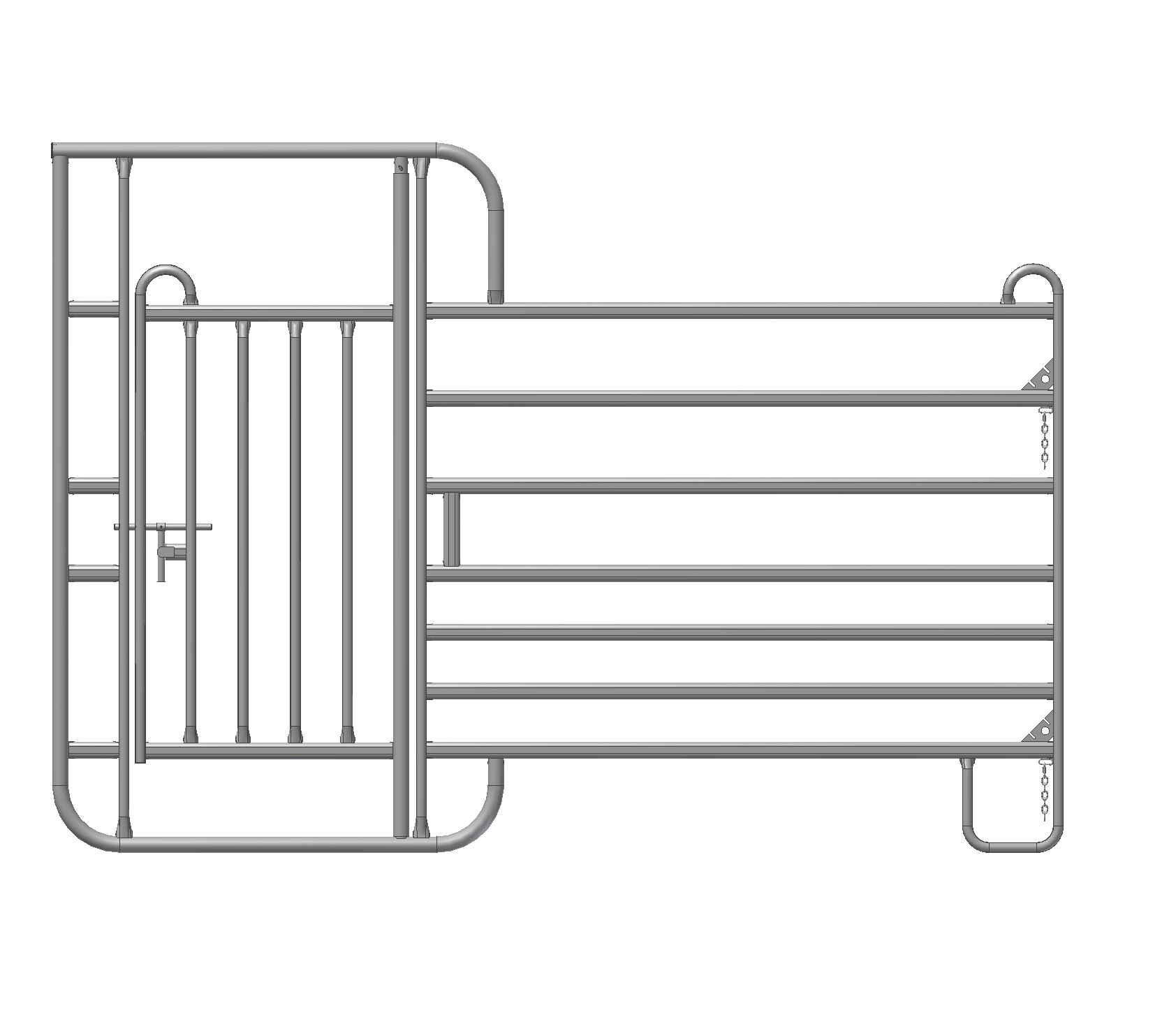 Treibgangpanel mit 80 cm Veterinärtür